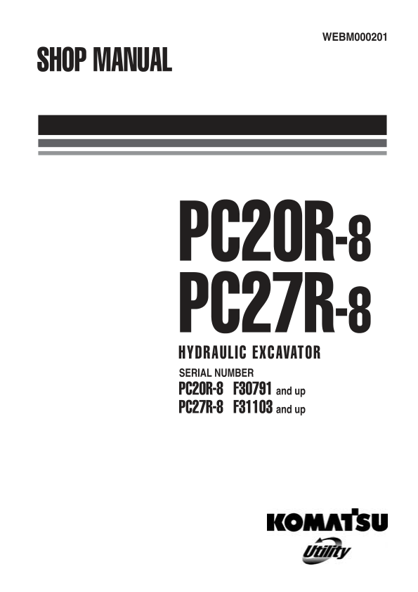 Komatsu PC20R-8 PC27R-8 Excavators Workshop Manual - Image 2