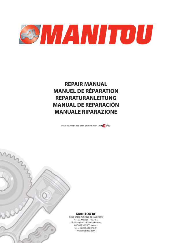Manitou MT 625 H MLT 625 H ST3B Telehandler Service Manual - Image 3