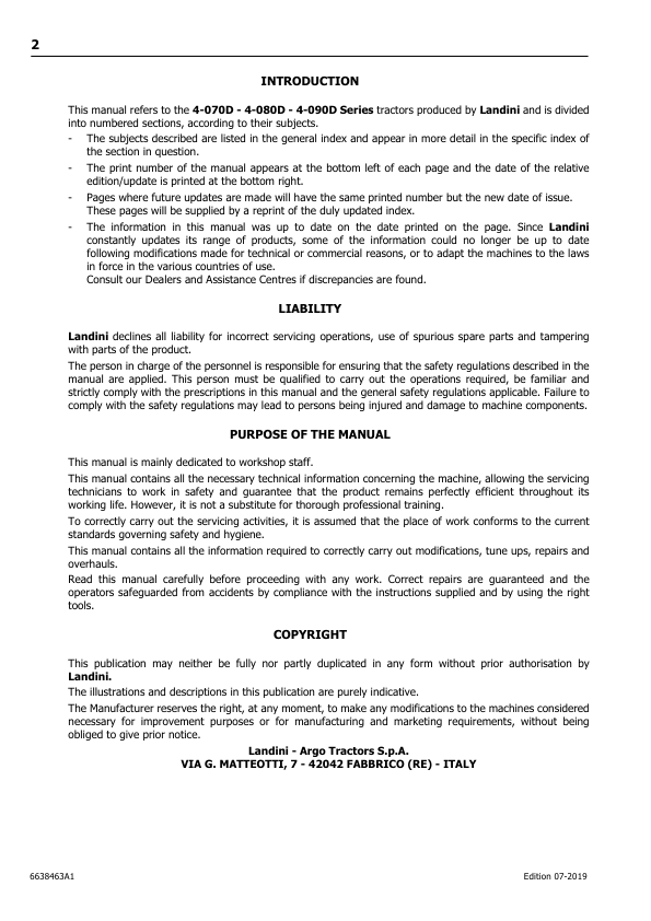 McCormick 4-070D 4-080D 4-090D Series Tractors Service Manual - Image 3