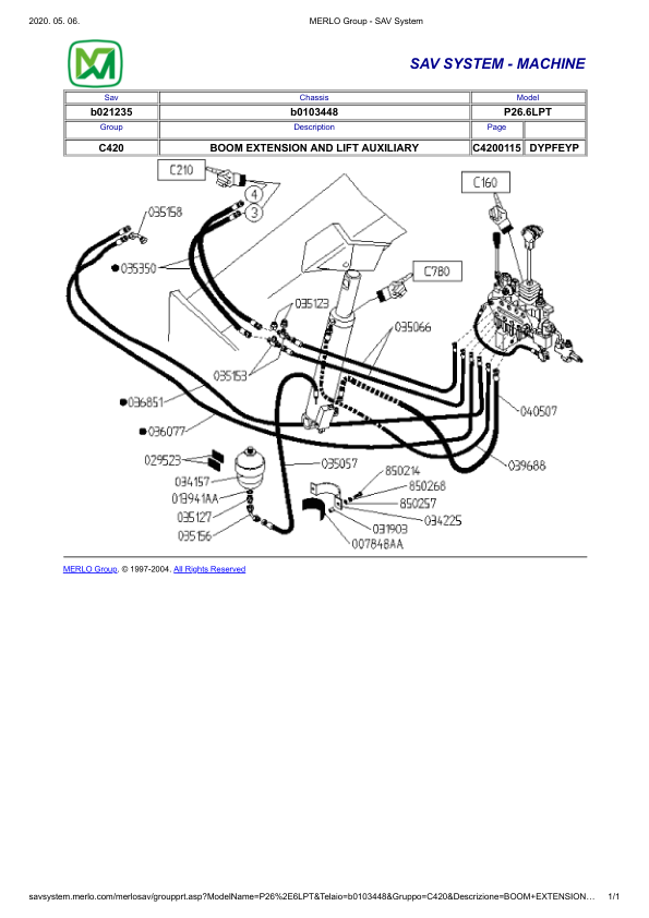 Merlo P26.6 LPT Telehandler Parts Catalog - Image 10