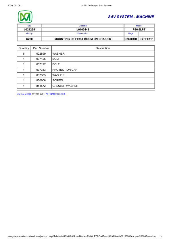 Merlo P26.6 LPT Telehandler Parts Catalog - Image 9