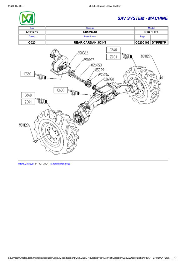 Merlo P26.6 LPT Telehandler Parts Catalog - Image 5