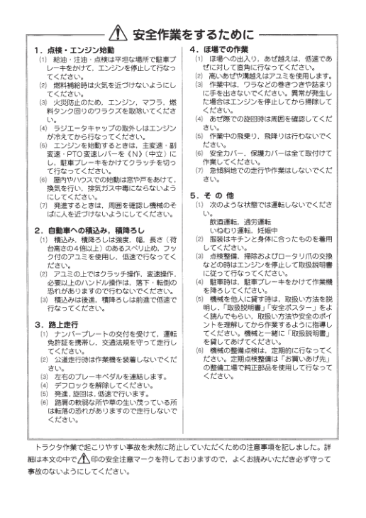 Mitsubishi MT226 MT246 MT266 MT266H MT286 MT286H MT306 MT306H MT336 MT336H Tractors Operators Manual - Image 4