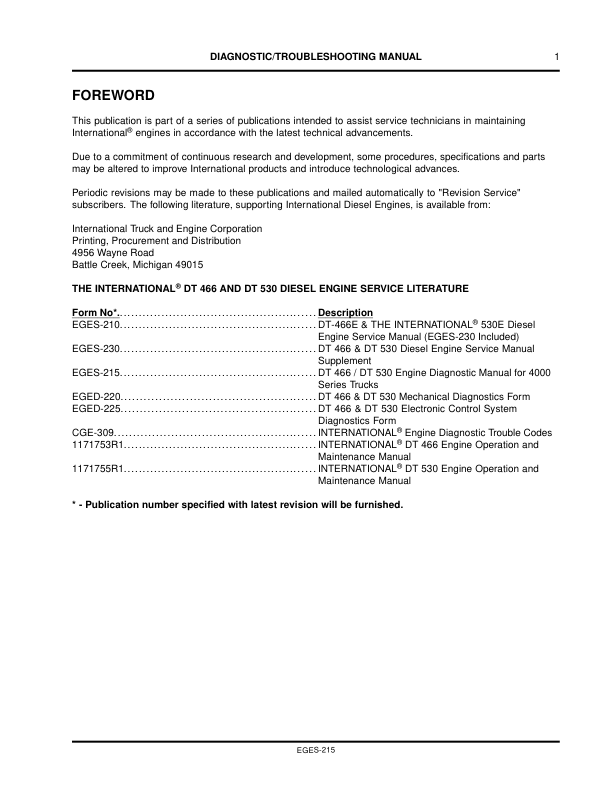 Navistar International DT466 DT530 2000-2003 Diagnostic Service Manual - Image 4