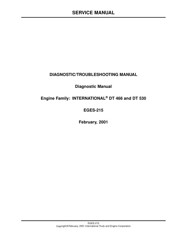 Navistar International DT466 DT530 2000-2003 Diagnostic Service Manual - Image 2