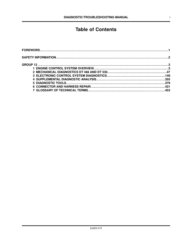 Navistar International DT466 DT530 2000-2003 Diagnostic Service Manual - Image 3