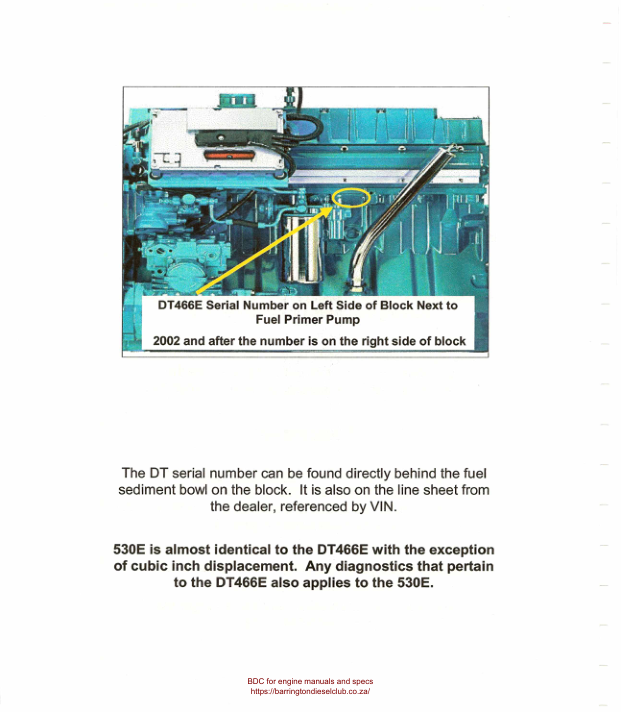 Navistar International DT466E 530E Diesel Engine Service Manual - Image 7
