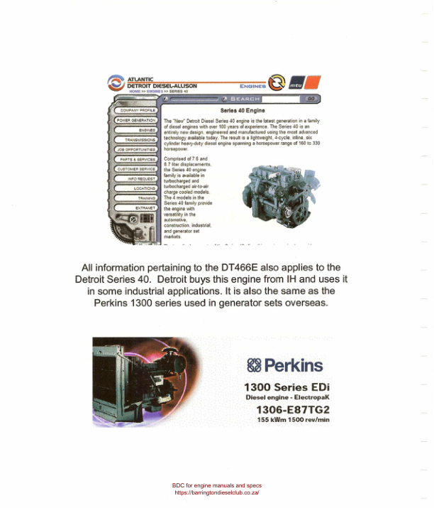 Navistar International DT466E 530E Diesel Engine Service Manual - Image 5