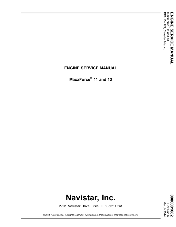 Navistar MaxxForce 11 MaxxForce 13 Engine Service Manual EPA10 - Image 2