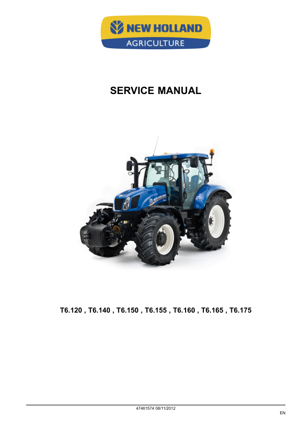 New Holland T6.120 T6.140 T6.150 T6.155 T6.160 T6.165 T6.176 Tractors Service Manual - Image 2
