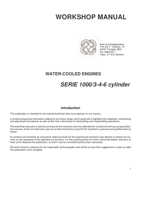 Same Deutz-Fahr 1000 Series Water Cooled Engines Workshop Manual - Image 3