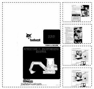 Bobcat 220 Excavator Operation and Maintenance Manual 11500