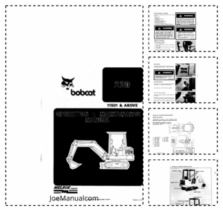 Bobcat 220 Excavator Operation and Maintenance Manual 11501