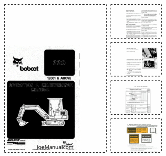 Bobcat 220 Excavator Operation and Maintenance Manual 12001