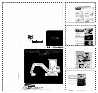 Bobcat 225 Excavator Operation and Maintenance Manual 11001-11999