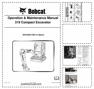 Bobcat 319 Excavator Operation and Maintenance Manual 563311001