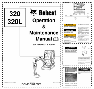Bobcat 320 320L Excavator Operation and Maintenance Manual 224511001