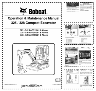 Bobcat 325 328 Excavator Operation and Maintenance Manual AAC51 A9K01 A9K11