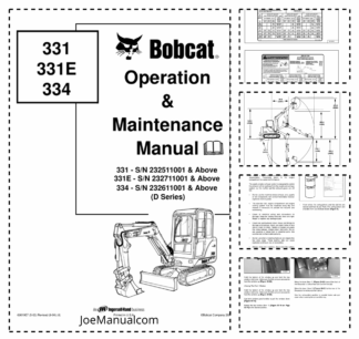 Bobcat 331 331E 334 Excavator Operation and Maintenance Manual 235