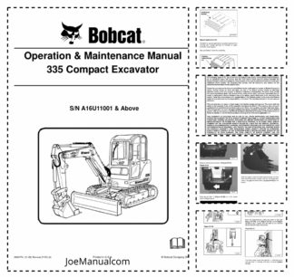 Bobcat 335 Excavator Operation and Maintenance Manual A16U11001