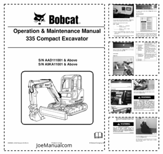 Bobcat 335 Excavator Operation and Maintenance Manual AAD1 A9KA