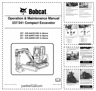 Bobcat 337 341 Excavator Operation and Maintenance Manual AAC9 A9W7 A9W9
