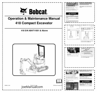 Bobcat 418 Excavator Operation and Maintenance Manual AB4711001