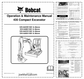 Bobcat 435 Excavator Operation and Maintenance Manual AACB AA89 AACD AA8A