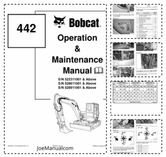Bobcat 442 Excavator Operation and Maintenance Manual 5223 5286 5289