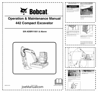 Bobcat 442 Excavator Operation and Maintenance Manual ADBR11001