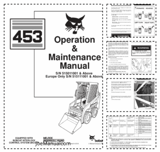 Bobcat 453 Skid Steer Loader Operation and Maintenance Manual 5150 5151 1998y