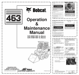 Bobcat 463 Skid Steer Loader Operation and Maintenance Manual 5200 5199