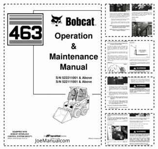 Bobcat 463 Skid Steer Loader Operation and Maintenance Manual 5222 5221