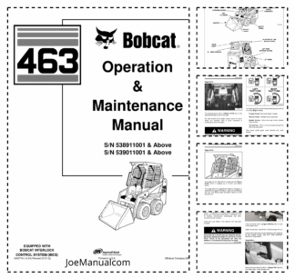 Bobcat 463 Skid Steer Loader Operation and Maintenance Manual 5389 5390