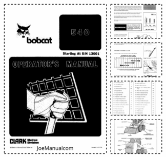 Bobcat 540 Skidsteer Loader Operation and Maintenance Manual 13001
