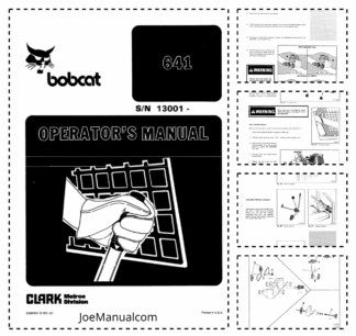 Bobcat 641 Skidsteer Loader Operation and Maintenance Manual 13001