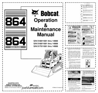 Bobcat 864 HF Skidsteer Loader Operation and Maintenance Manual