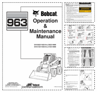 Bobcat 963 Skidsteer Loader Operation and Maintenance Manual 562211620 thru 56221499