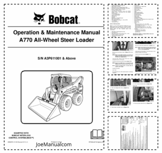 Bobcat A770 Skidsteer Loader Operation and Maintenance Manual A3P6 2011