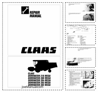 Claas Dominator 202 203 204 208 218 MEGA Combine Harvester Workshop Manual