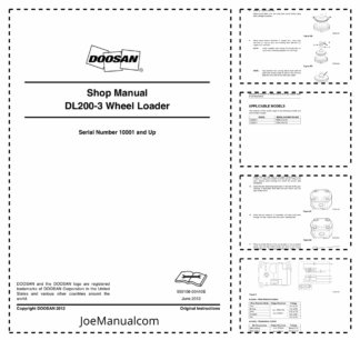 Doosan DL200-3 Wheel Loader Workshop Manual 10001 and Up