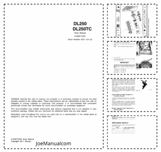 Doosan DL250 DL250TC Wheel Loader Workshop Manual 5001 and up