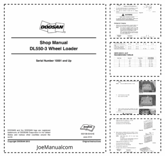 Doosan DL550-3 Wheel Loader Workshop Manual 10001 and Up