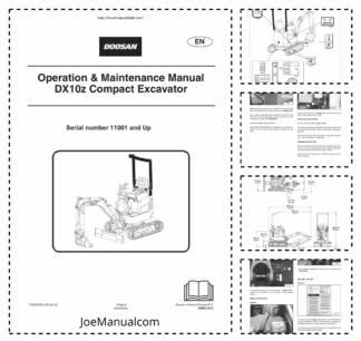 Doosan DX10z Excavator Operation and Maintenance Manual 11001 and Up