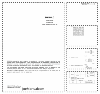 Doosan DX180LC Excavator Workshop Manual 5001 and Up