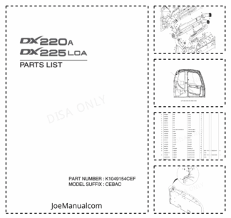 Doosan DX220A DX225LCA Excavator Parts Catalog
