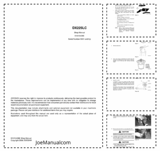 Doosan DX225LC Excavator Workshop Manual 5001 and Up