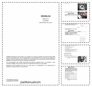 Doosan DX225LCA Excavator Workshop Manual 5167 and Up