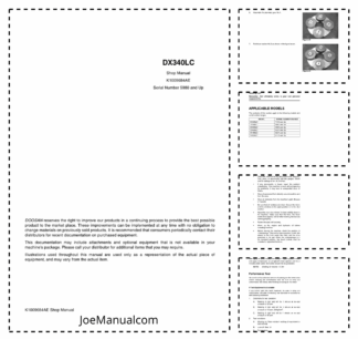 Doosan DX340LC Excavator Workshop Manual 5980 and Up