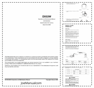 Doosan DX53W Excavator Operation and Maintenance Manual